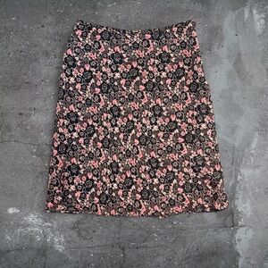 Ann Taylor silk floral skirt dark academia coquette gothic feminine chic